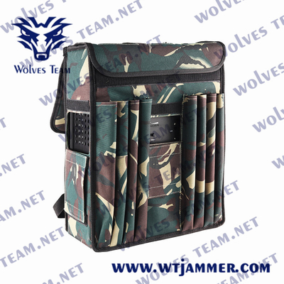 Mochila potente Jammer para teléfono celular UHF portátil VHF GSM 3G DCS 4G 5G Cobertura de interferencia de señal 100m
