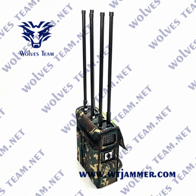 Cobertura potente del bloqueador de GPS GSM DCS 3G 4G 5G de la mochila del teléfono celular IP65 hasta el 150m