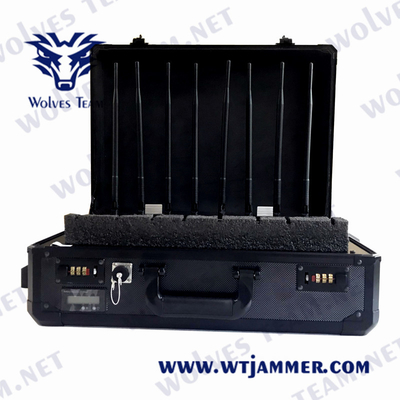 Defensa portátil RF GPS WiFi5.8g de la protección del VIP de la emisión de la señal del abejón del UAV de la maleta
