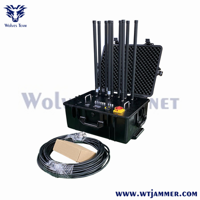 300M de alta potencia portátil de 8 canales militar Drone teléfono celular bombas jammer de señal