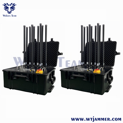300M de alta potencia portátil de 8 canales militar Drone teléfono celular bombas jammer de señal