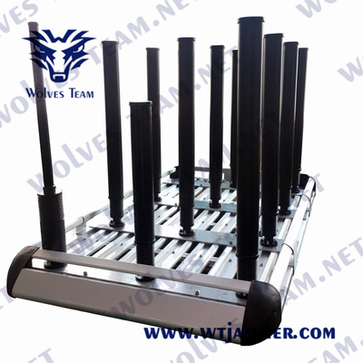 IED Bomba 22 bandas de alta potencia GSM 5G UHF VHF RF Jammer de señal montado en el coche