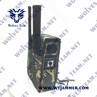 8 bandas 120W de alta potencia VHF UHF 2G 3G 4G Wifi Interruptor de señal de mochila para militares