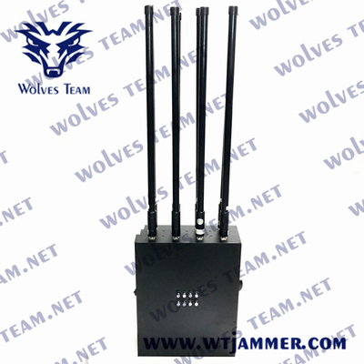 Control remoto anti-UAV Impermeable ejército militar Drone jammer hasta 10Km