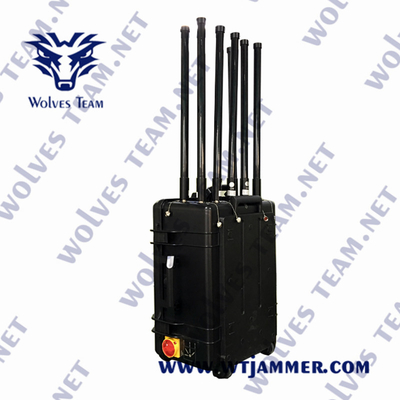 100 Watt portátil 4 bandas bloqueador de señal de drones IP65 GPSIPL1 WIFI2.4G WIFI5.8G bloqueador de señal