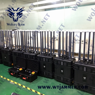 100 Watt portátil 4 bandas bloqueador de señal de drones IP65 GPSIPL1 WIFI2.4G WIFI5.8G bloqueador de señal