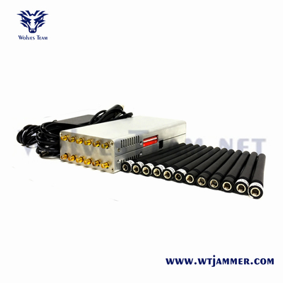14 antenas portátiles para interferencia de señal de fábrica para 3G 4G 5G WiFi UHF VHF GPS Lojack interferencia de señal de teléfono celular