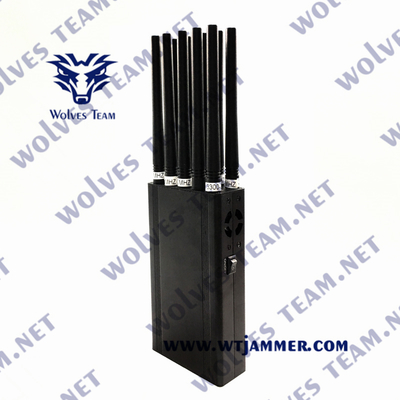 Portable 16 Antena RF Jammer de señal teléfono móvil celular 2G 3G 4G 5G WIFI GPS Bloqueador 20 metros