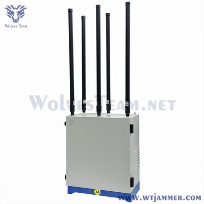 comprar 600w 10 bandas impermeable ajustable de alta potencia 2g 3g 4g wifi VHF UHF militar personalizar la frecuencia de la señal jammer online manufacture