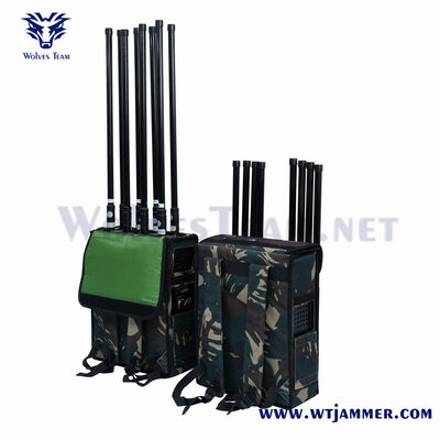comprar Jammer de señal para todos los teléfonos celulares Jammer de señal de mochila del ejército Jammer diseñado GSM 3G 4G 5G Interferencia de señal de teléfono celular online manufacture
