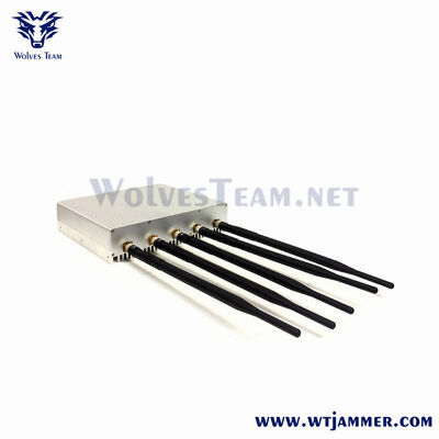 comprar 5 antenas Interruptor de señal de escritorio de alta potencia, bloqueador GPS WiFi de banda completa fijo 2G / 3G / 4G con puerto RJ45 Fabricación en línea