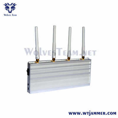 comprar 4 antenas Interruptor de señal de escritorio de alta potencia, control remoto de 4 canales 2G / 3G / 4G bloqueador WiFi Fabricación en línea