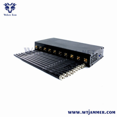 comprar Bloqueador de señal de escritorio de 10 canales, bloqueador de 2G / 3G / 4G / 5G / WiFi / GPS con control de canal individual Fabricación en línea