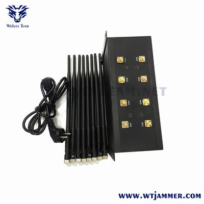 comprar Bloqueador multi ajustable del abejón de WiFi GPS 5G de la banda de la emisión ajustable de la señal de poder de 8 antenas Fabricación en línea