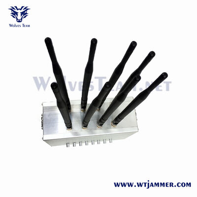 comprar Tipo de plata 8 antenas con capacidad ajustable para bloquear la señal de energía con banda múltiple WiFi GPS 5G bloqueador de drones Fabricación en línea