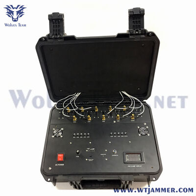 comprar Interruptor de señal portátil de alta potencia de 10 canales, bloqueador de RF de caja Pelican para anti-caída de huevos y anti-drones Fabricación en línea