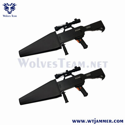 comprar Antena de cuerno de alta ganancia Arma de interferencia portátil contra drones, bloqueador de RF portátil de ultrarrango 900M / 1.5G / 2.4G / 5.8G para seguridad táctica Fabricación en línea