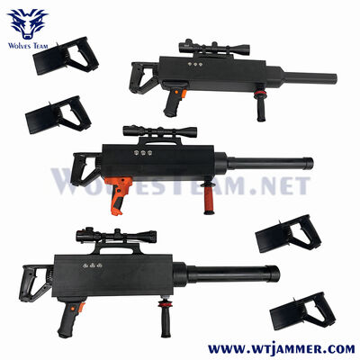 comprar Pistola modular anti-drones Jammer - Bloqueador de señal UAV de 3 bandas con batería desmontable Fabricación en línea