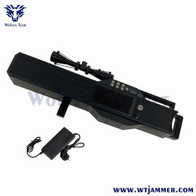 comprar Arma de bloqueo anti-drones de 8 km de buque insignia - Bloqueador de señal de UAV direccional de alta potencia con antena de caja Fabricación en línea