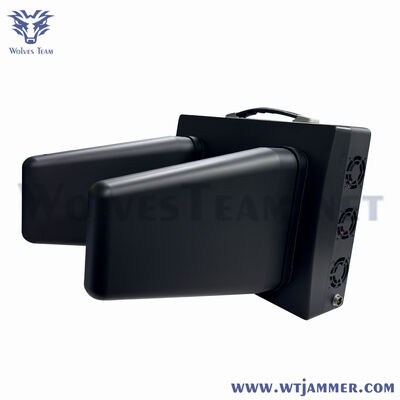 comprar Estación Jammer portátil de doble banda anti-drones: disruptor de señal UAV direccional de alta potencia Fabricación en línea