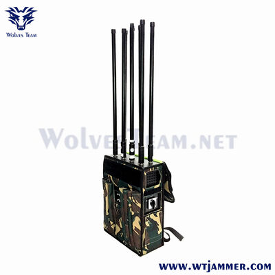 comprar Jammer de señal de mochila de 8 antenas para GPS, WIFI, blindaje antidrones y anti-IED Fabricación en línea