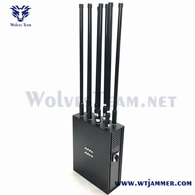 comprar 8 canales de alta potencia RF para bloquear la señal de mochila para GPS y WIFI y protección contra drones e IED Fabricación en línea