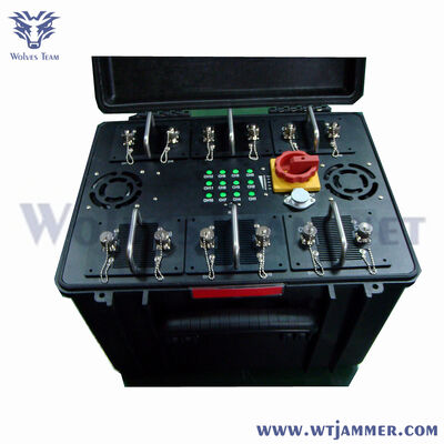 comprar 6 bandas 300W portátil VHF UHF interferidor de señal de banda múltiple para protección VIP del convoy del vehículo Fabricación en línea
