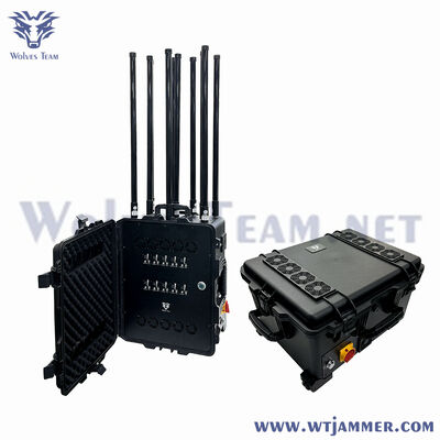 comprar 10 bloqueador de señal de banda completa portátil con cubierta de carrito de 80W para protección de privacidad al aire libre Fabricación en línea