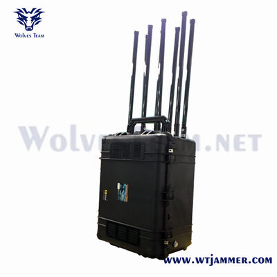 comprar Bloqueador de RF de frecuencia completa portátil con sistema de emisión de maletas de alta potencia de 8 canales para cobertura de área grande Fabricación en línea