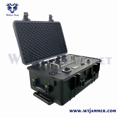 comprar 12 bandas 160W portátil de ruedas de caja de todas las bandas jammer de señal para la seguridad de la sala de exposiciones Fabricación en línea