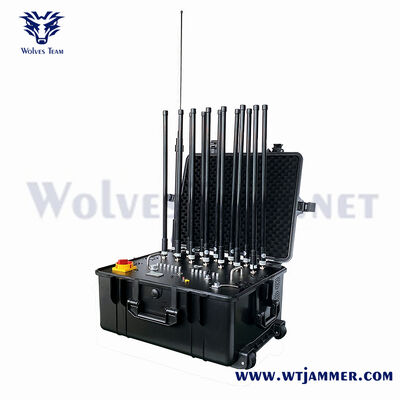 comprar 600W 6 bandas portátil maletín jammer de señal, largo alcance de uso en todo tiempo Fabricación en línea