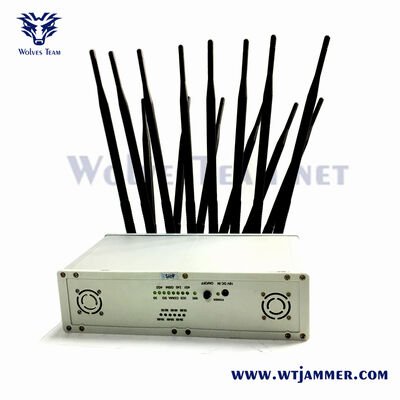 comprar Bloqueador de señal estacionaria de alta potencia para teléfonos celulares WiFi LoJack VHF y UHF Sistema de interferencia de banda múltiple Fabricación en línea