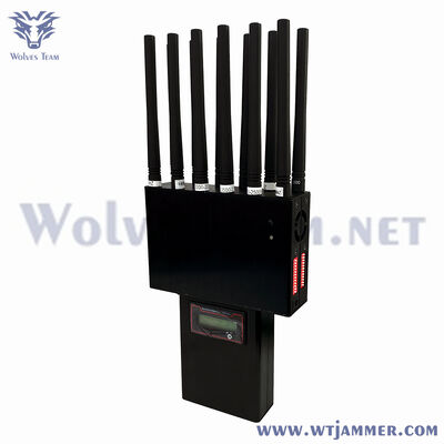 comprar 12 canales portátil de alta potencia dispositivo de control de frecuencia RF cubierta 2G 3G 4G 5G WiFi GPS UHF VHF Bandas Fabricación en línea