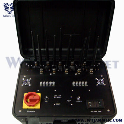 comprar 350W High Power Drone Jammer, Rackmount IP65 a prueba de agua con ventilador de enfriamiento y ruedas Fabricación en línea