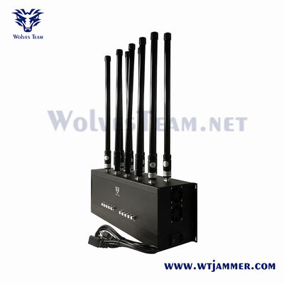 Comprar Bloqueador de señal de teléfono celular GSM PCS 3G 4G 5G de escritorio de 195W para interiores con control remoto Fabricación en línea