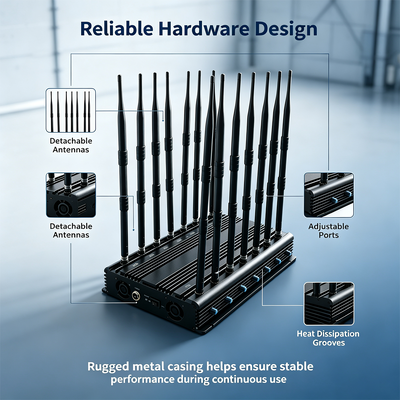 Comprar Bloqueador de Señal de Escritorio de 42W con 14 Bandas y Antena Omnidireccional para Bloqueo de Señal de Banda Completa Fabricación en línea