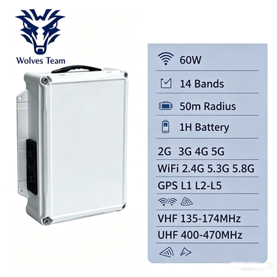 Comprar Jammer de señal de escritorio de 60W y 14 canales con antena omnidireccional para bloqueo de señal celular Fabricación en línea