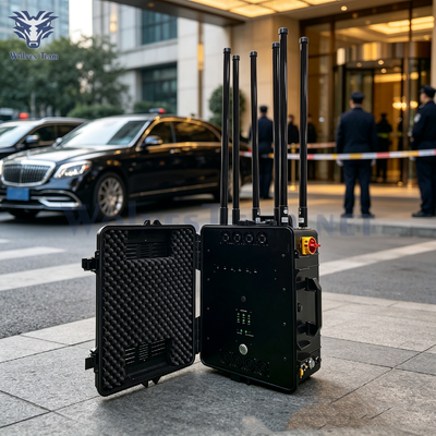 Comprar 500M Jammer de Señal Inalámbrica de Alta Potencia Controlado Remotamente para Fuerzas Armadas para Protección Cercana de VIP y Escolta de Convoy Fabricación en línea