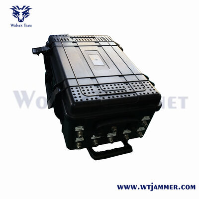 Comprar Trolley tipo anti-explosión anti-drone jammer de señal equipado con ruedas incorporadas y batería integrada para un despliegue rápido y conveniente Fabricación en línea
