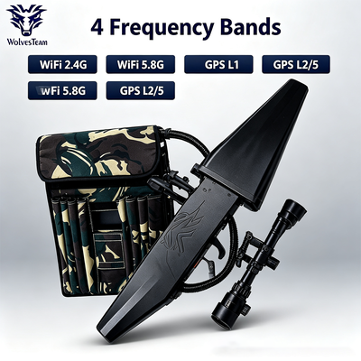 Comprar 120W Mochila Drone Jammer GPS de 4 bandas L1 L2 L5 WiFi doble 2.4G/5.8G Sistema anti-drones Fabricación en línea