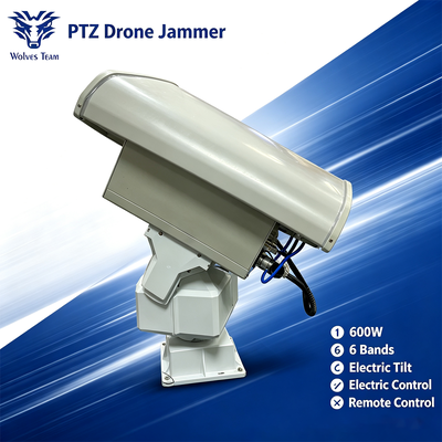 Comprar Jammer PTZ de 600W y 6 bandas para drones, sistema antiaéreo de largo alcance con cobertura de espectro completo Fabricación en línea