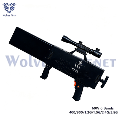 Comprar 60W de 6 bandas de cobertura de espectro completo anti-drones para GPS L1 L5 WiFi 2.4G 5.8G UHF VHF Fabricación en línea