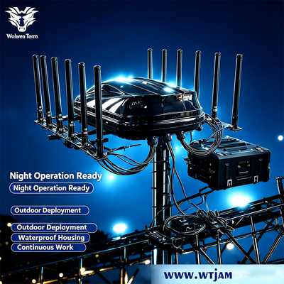 Comprar 1400W 14 bandasjammer de señal fijo impermeable 5G 4G WiFi GPS UHF VHF cobertura de espectro completo Fabricación en línea