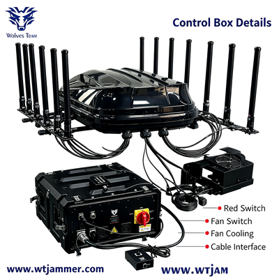 Comprar 1400W 14 Canales IP65 Impermeable Bloqueador de Señal RF para 5G GPS WiFi UHF VHF Fabricación en línea