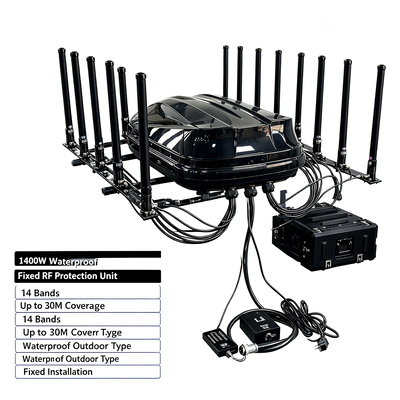 Comprar 1400W 14 canales IP65 impermeable bloqueador de señal fijo para seguridad al aire libre Fabricación en línea