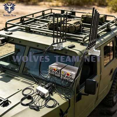 Comprar Dispositivo de protección contra UAV de vehículos instalado en el techo Supresión de banda múltiple para drones WiFi 2.4G/5.8G Y GPS, operación estable resistente al desierto para la seguridad del convoy VIP Fabricación en línea