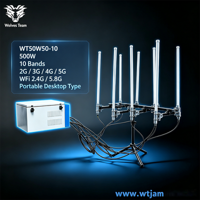 Comprar Interruptor de señal portátil de 10 canales de 500W para GSM DCS 3G 4G 5G WiFi 2.4G 5.8G Bloqueador de señal celular Fabricación en línea