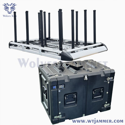 Comprar 500M 12 Bandas Jammer de Señal de Alta Potencia Montado en Vehículo Bloqueador de Señal RF Portátil para Convoyes VIP y Despliegue de Seguridad Móvil de Campo Fabricación en línea