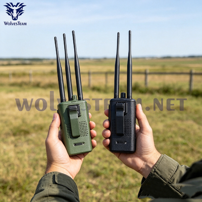 Comprar Detector de drones portátil Batería incorporada Antena omnidireccional Alarma automática Frecuencias personalizadas Fabricación en línea