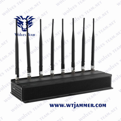 Emisión potente ajustable de escritorio de la señal del G/M 5G del VHF de la señal Jammer/UHF del teléfono móvil de las antenas omnidireccionales